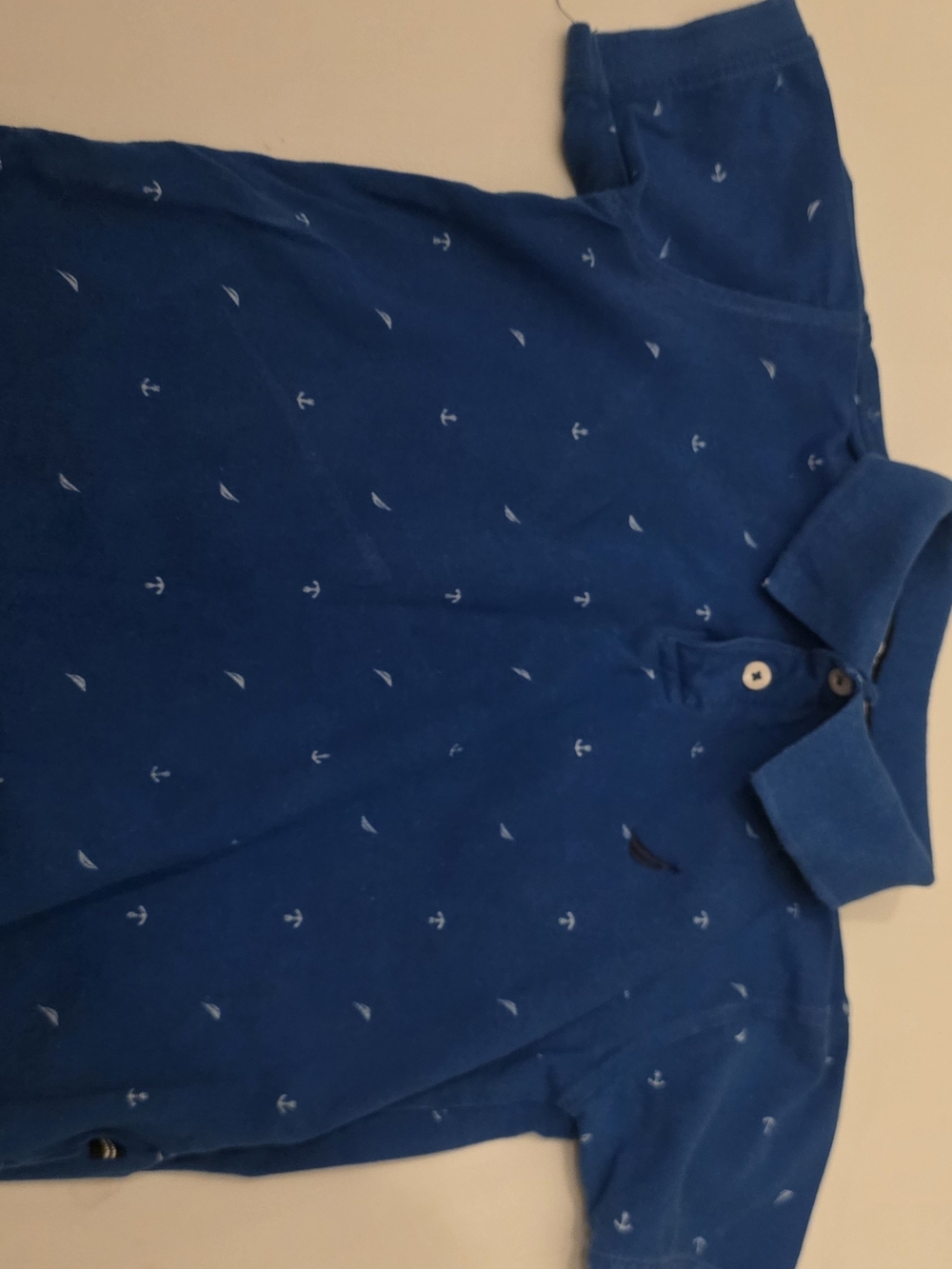 Nautica Boys Blue Polo with Anchor Print